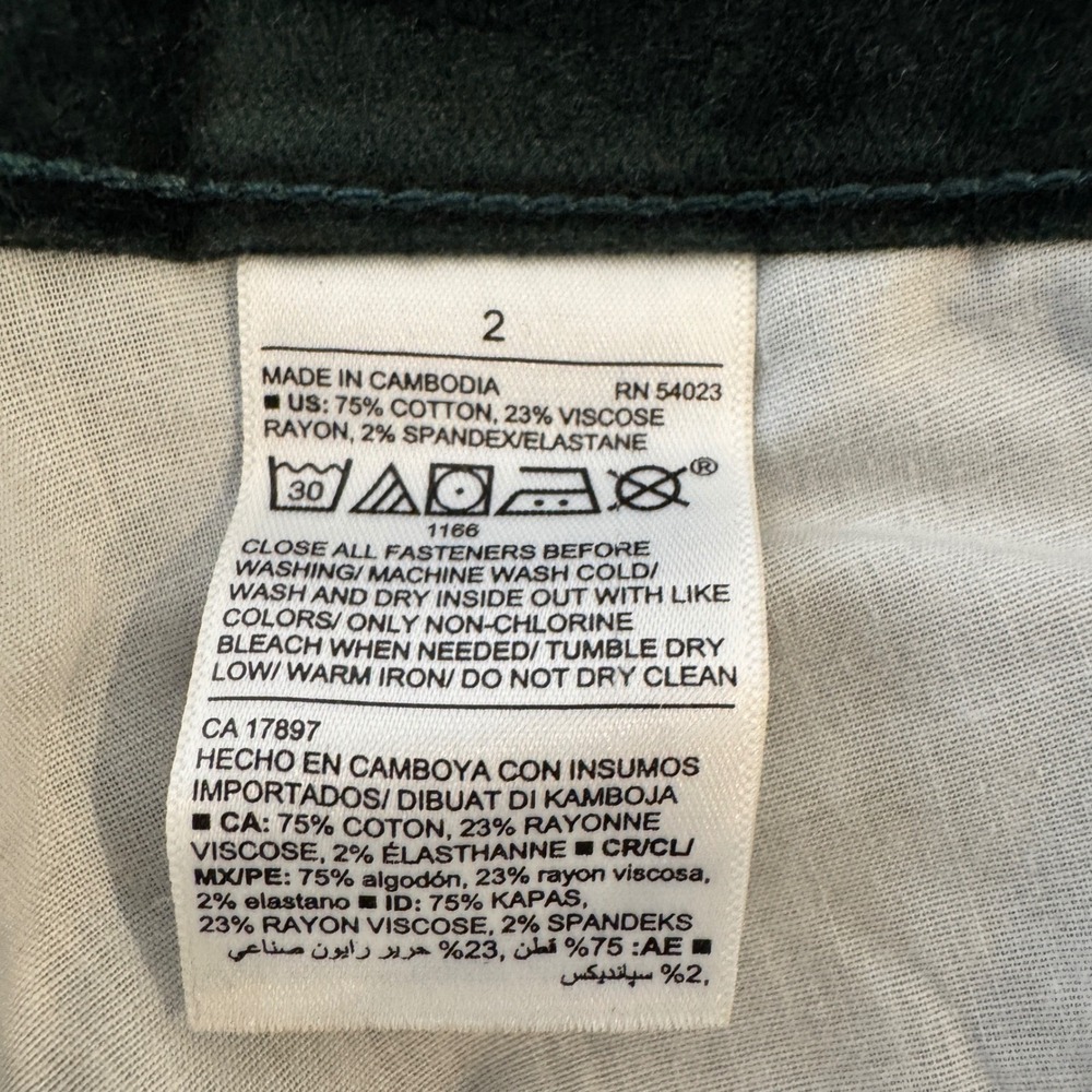 Old Navy Rockstar Super Skinny High Rise Green Velvet Pants Grunge Indie Size 2 - Picture 5 of 9